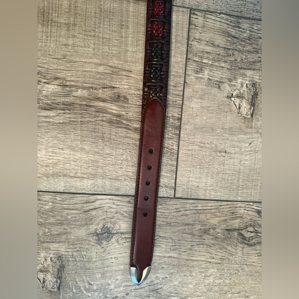 Brighton Braided Leather Belt Mahogany Brown Belt Size 36 - Picture 7 of 7